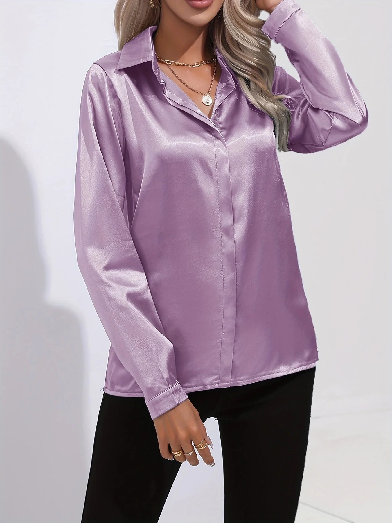 Dulcinea | Elegant Satin Blouse - Image 11