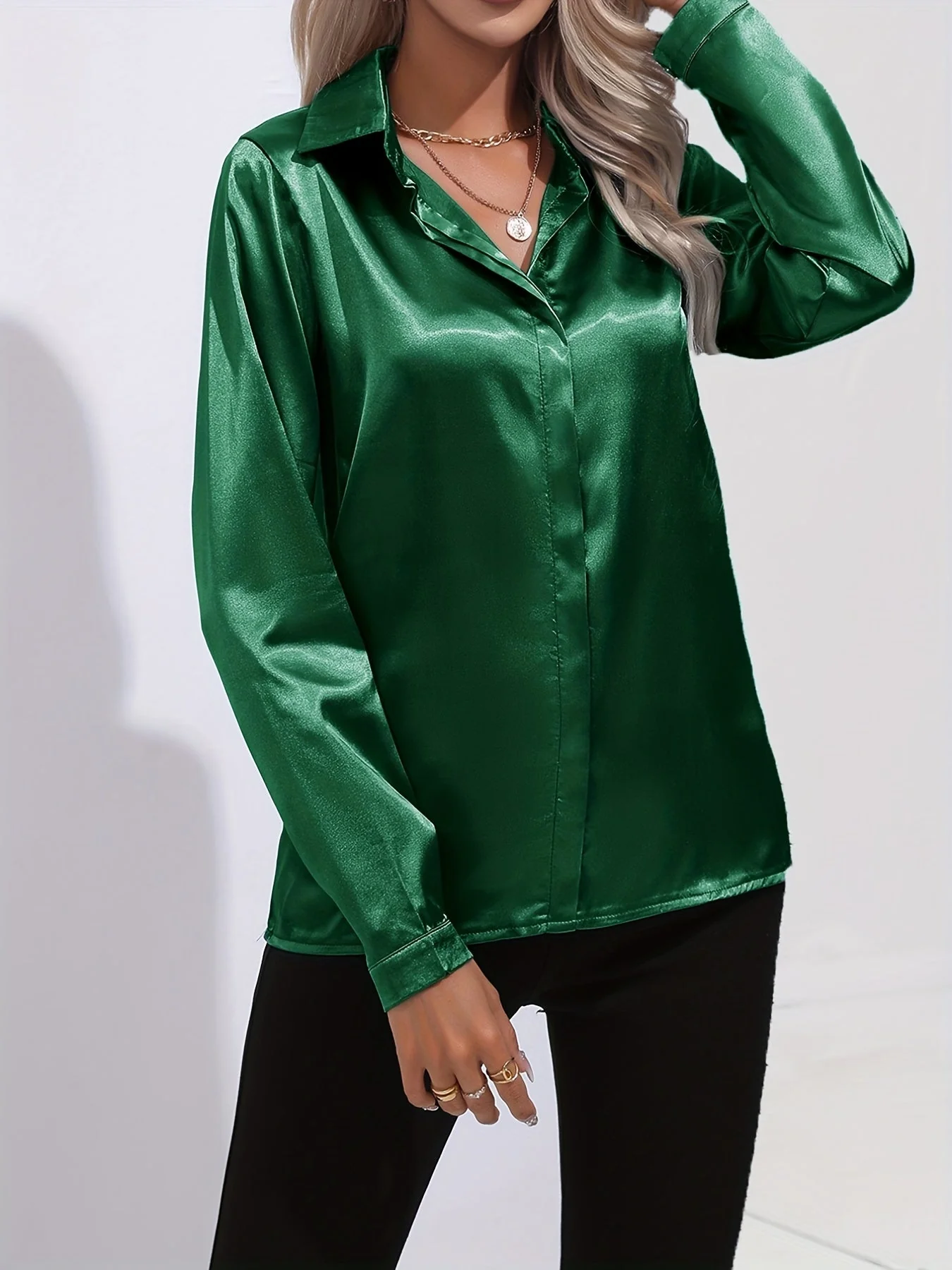 Dulcinea | Elegant Satin Blouse - Image 12