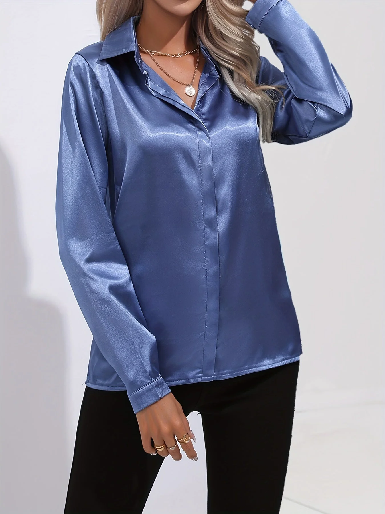 Dulcinea | Elegant Satin Blouse - Image 13