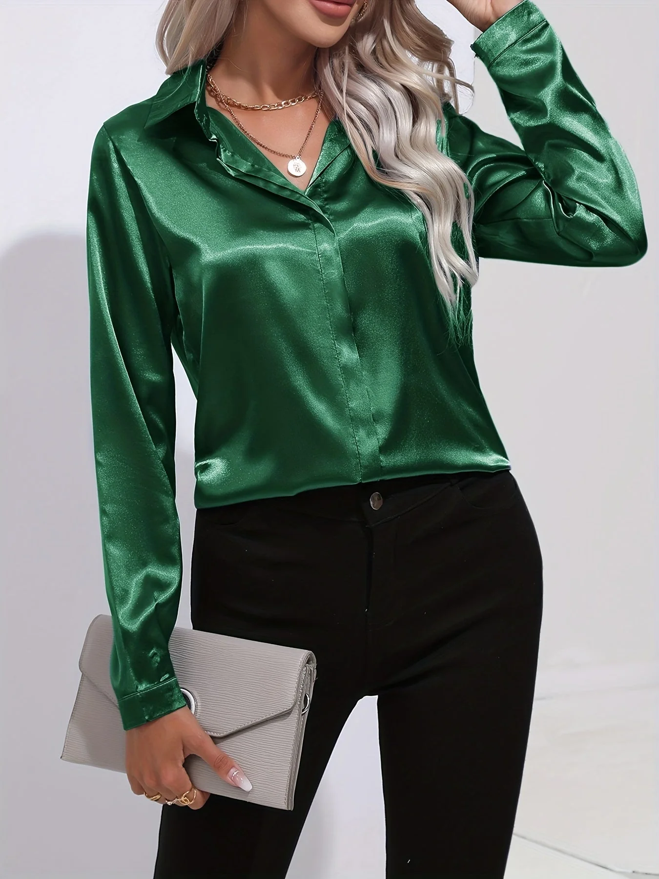 Dulcinea | Elegant Satin Blouse - Image 3