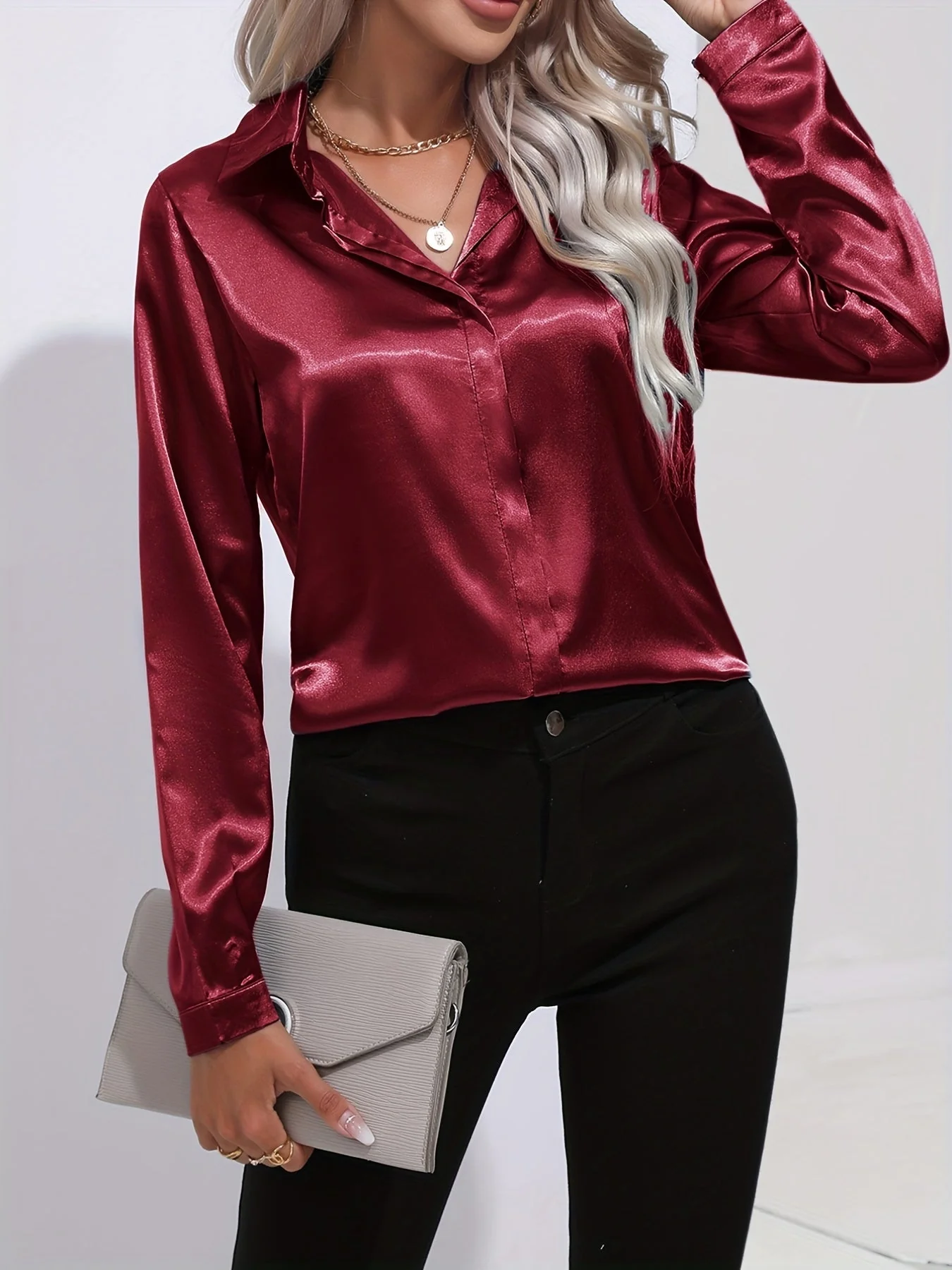 Dulcinea | Elegant Satin Blouse - Image 4