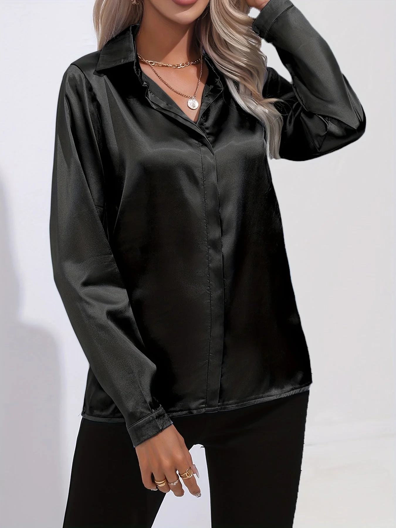 Dulcinea | Elegant Satin Blouse - Image 8