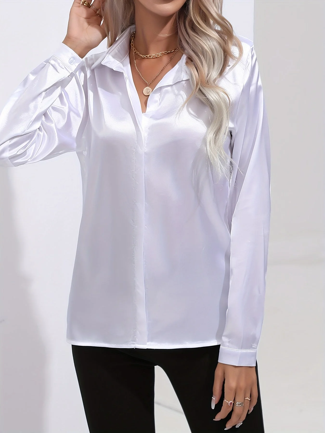 Dulcinea | Elegant Satin Blouse - Image 9