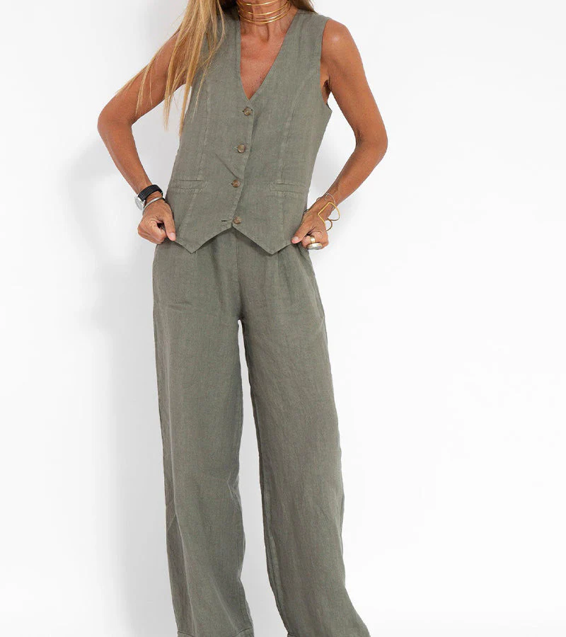 Eleanor | Sleeveless Linen Set - Image 13