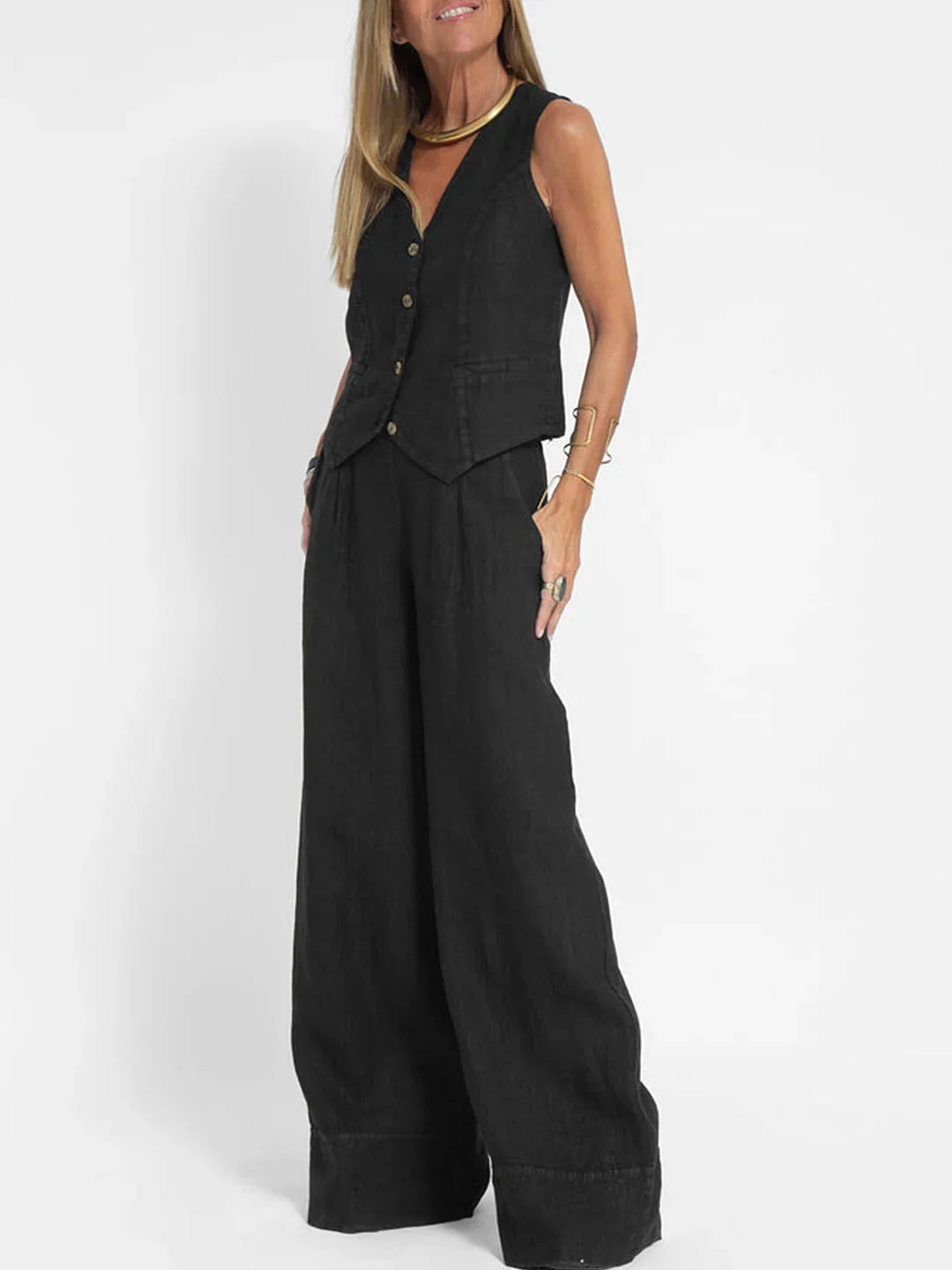 Eleanor | Sleeveless Linen Set - Image 3