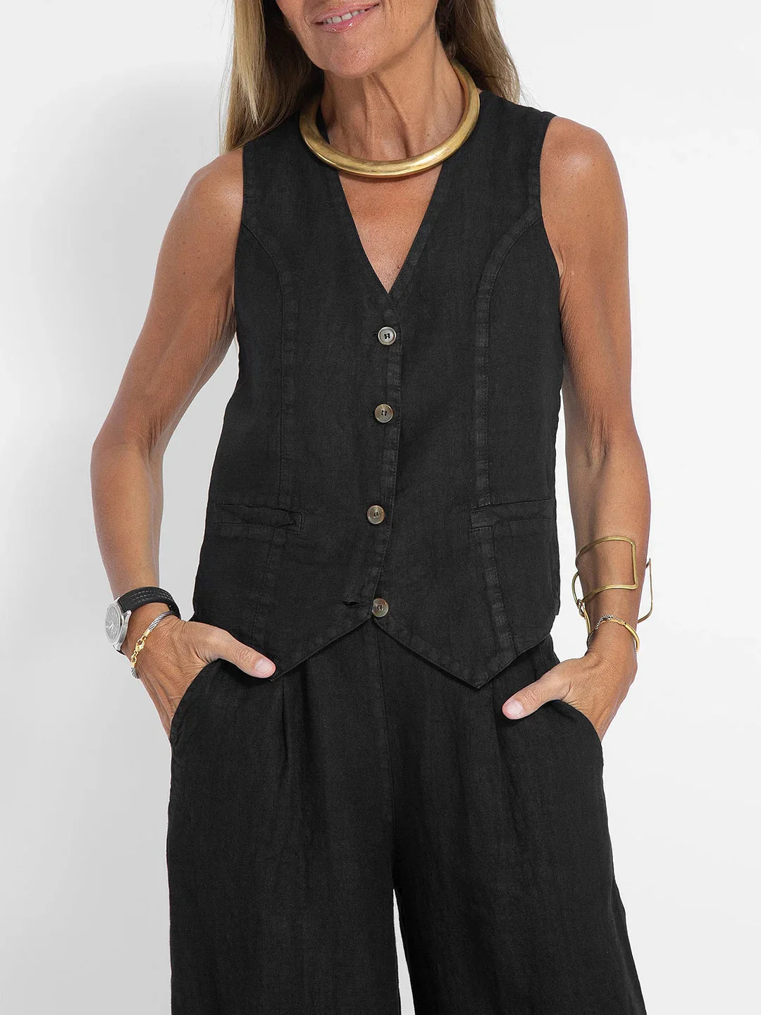 Eleanor | Sleeveless Linen Set - Image 7