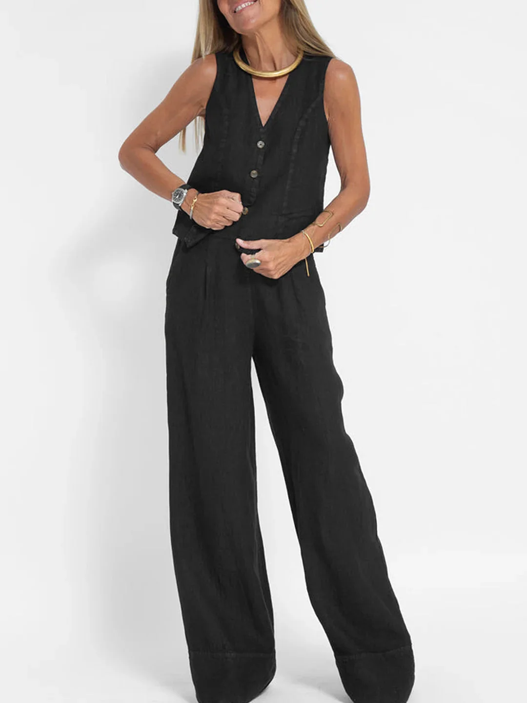 Eleanor | Sleeveless Linen Set - Image 8
