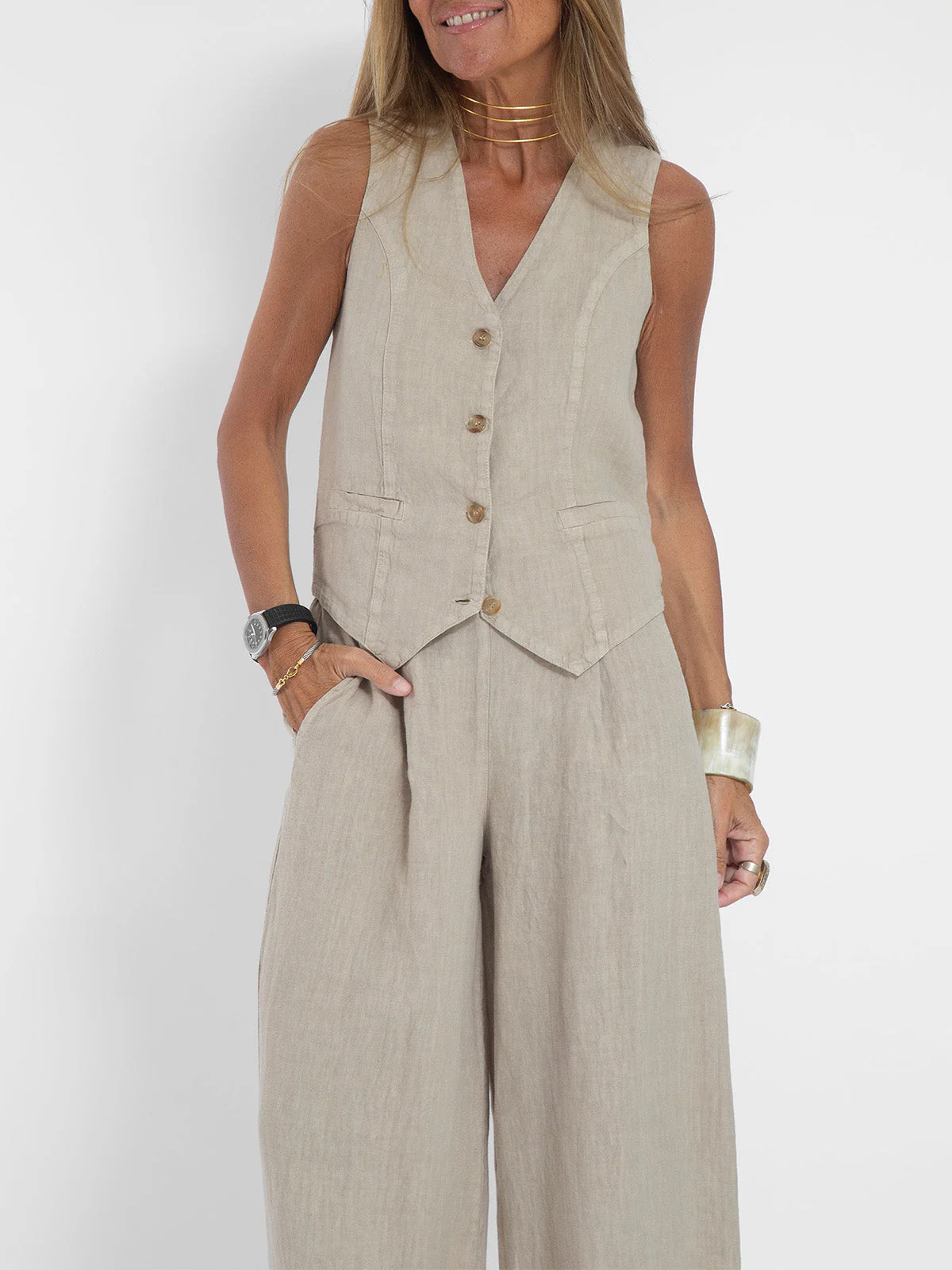 Eleanor | Sleeveless Linen Set - Image 9