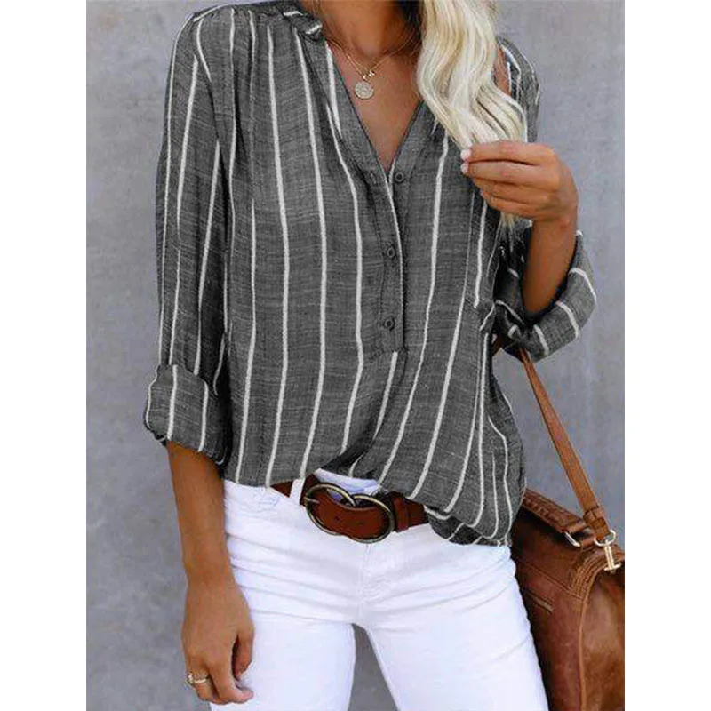 Florence | Striped Casual Blouse - Image 5