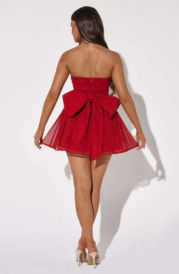 Gaia | Women's Sparkling Dress with Large Bow - Image 3
