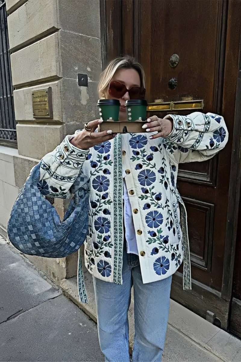 Hania | Floral Embroidery Jacket - Image 6