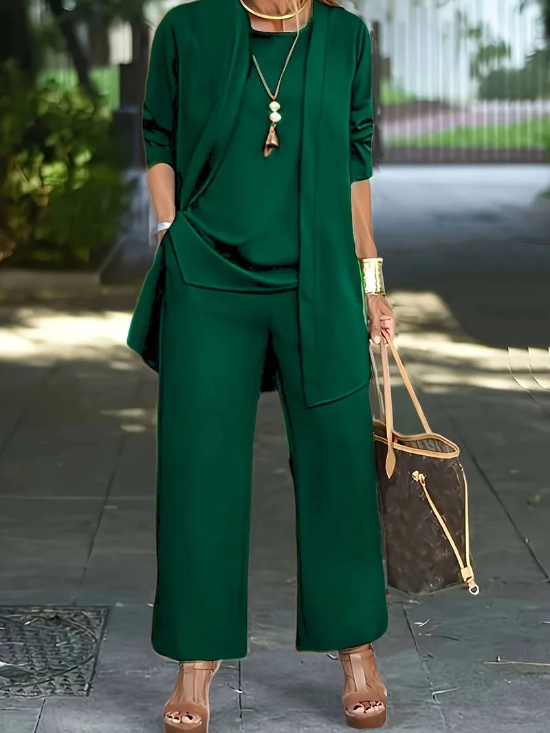 Harlow | Women's Elegant Three-Piece Pantsuit Set - Image 11