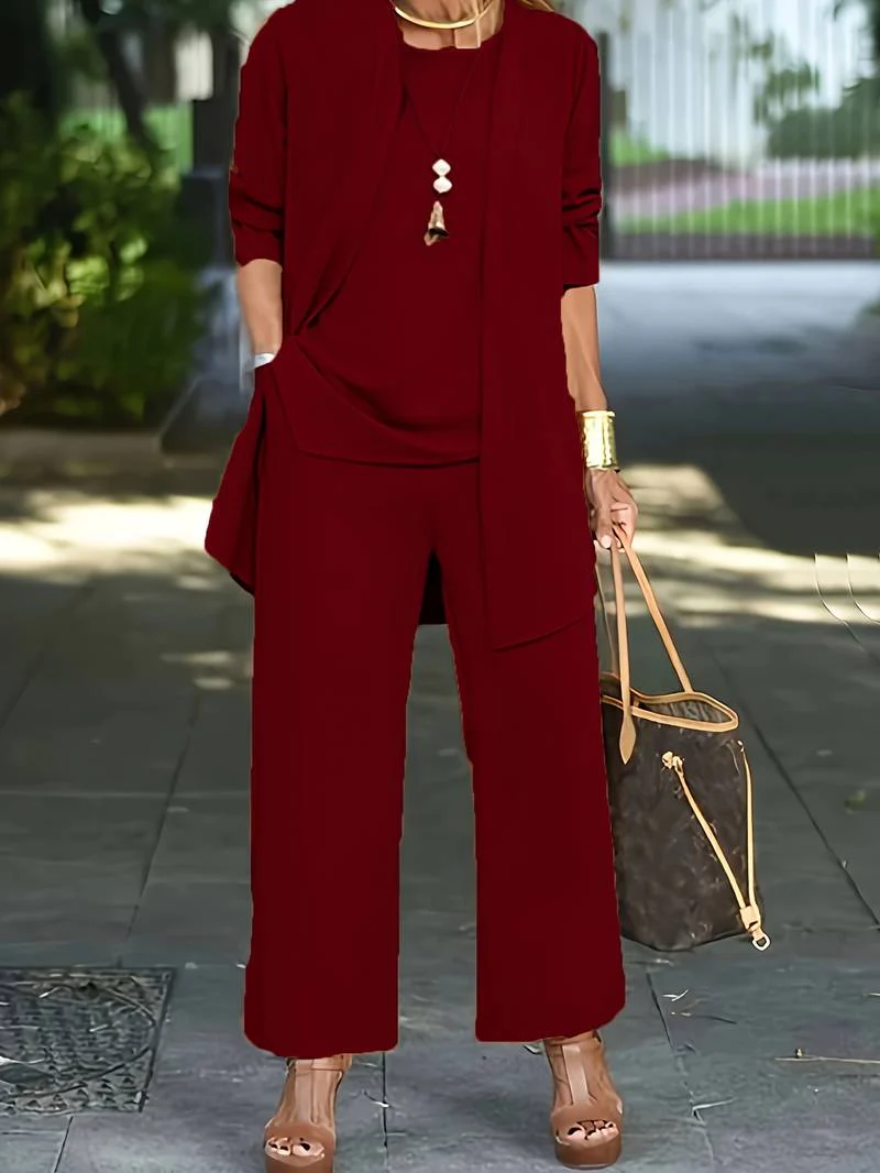 Harlow | Women's Elegant Three-Piece Pantsuit Set - Image 4