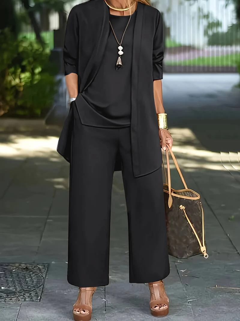 Harlow | Women's Elegant Three-Piece Pantsuit Set - Image 5