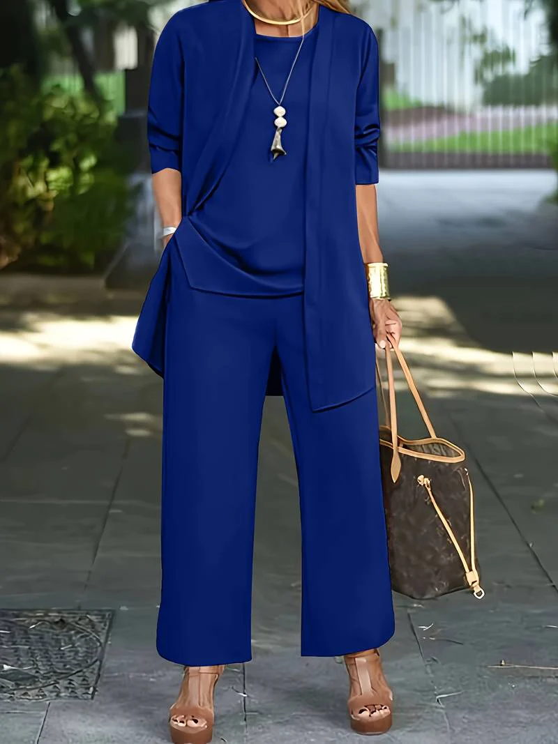 Harlow | Women's Elegant Three-Piece Pantsuit Set - Image 6