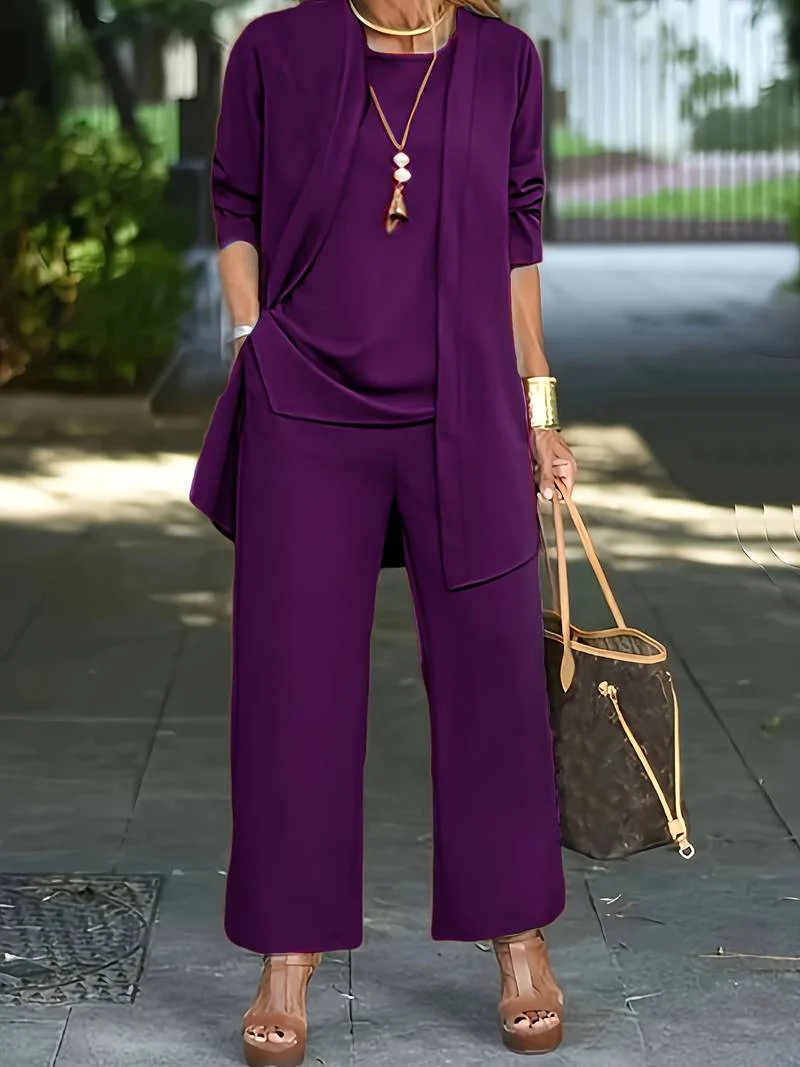 Harlow | Women's Elegant Three-Piece Pantsuit Set - Image 9