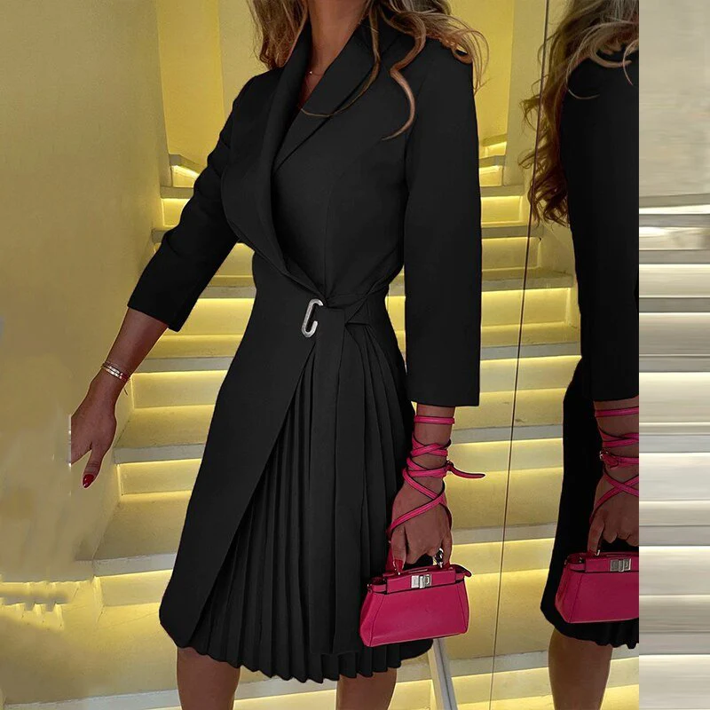 Inez | Elegant Collar Blazer Dress - Image 5