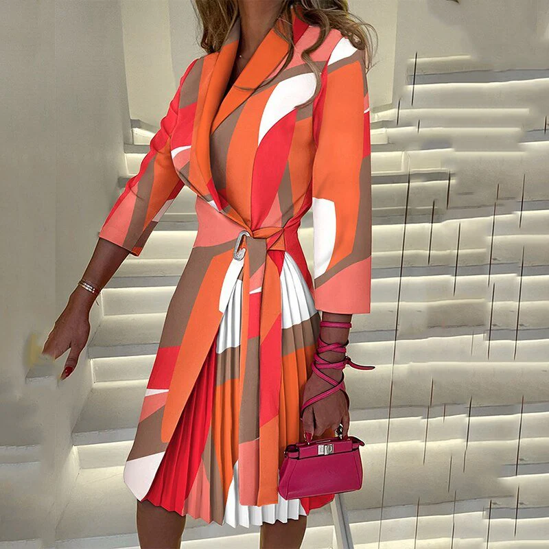Inez | Elegant Collar Blazer Dress - Image 7