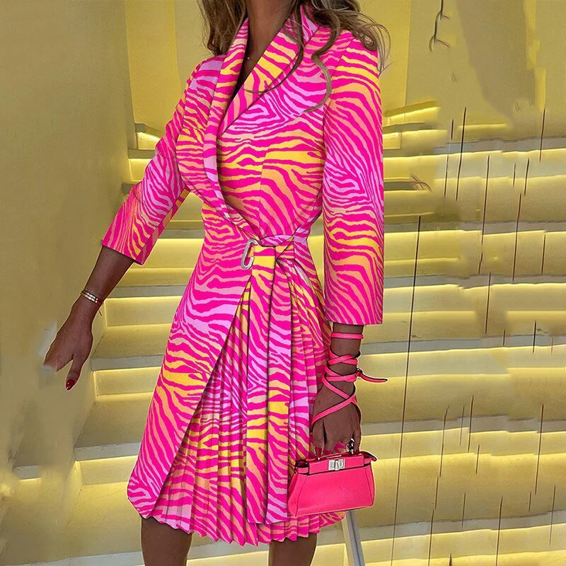 Inez | Elegant Collar Blazer Dress - Image 9