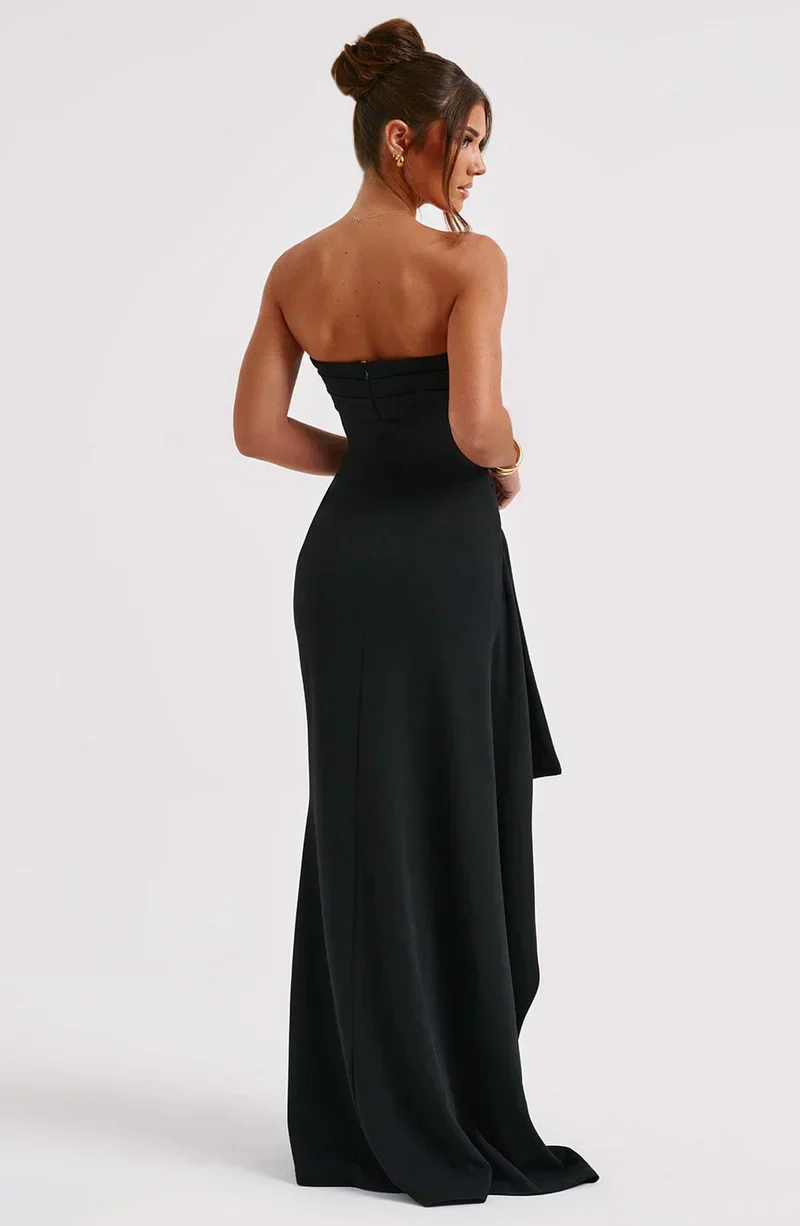 Jackie | Twisted maxi dress without shoulders - Image 6