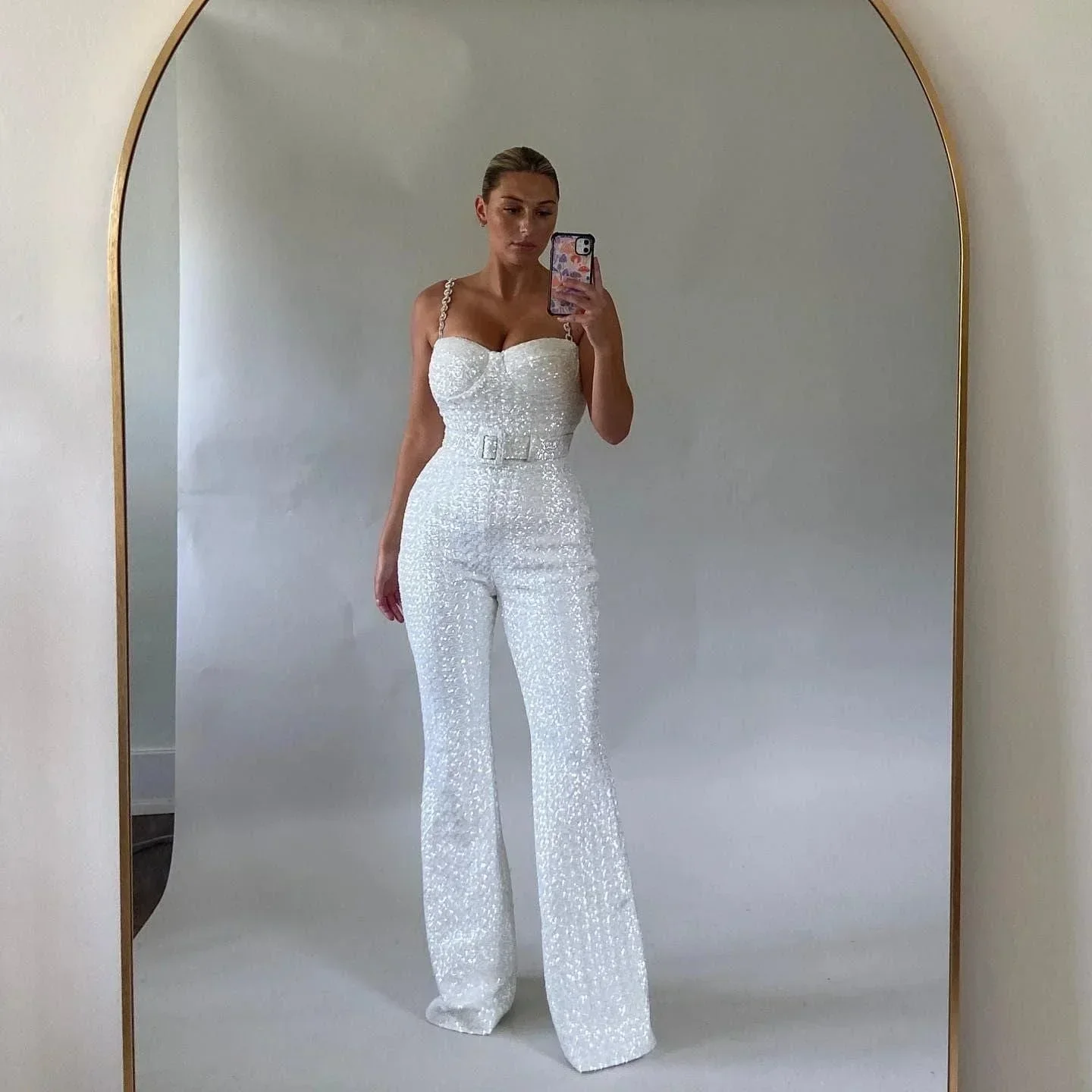 Jemima | Glitter Jumpsuit with Waist Belt Set - Image 10