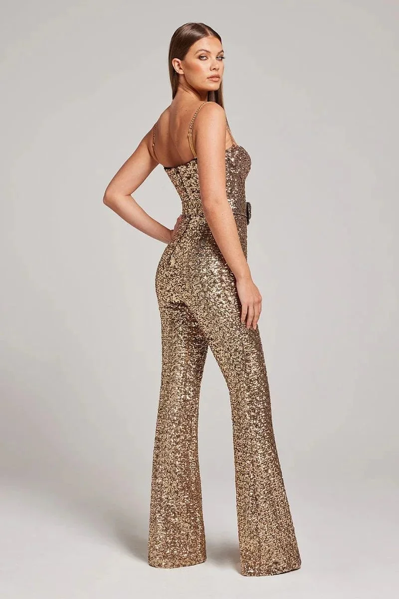 Jemima | Glitter Jumpsuit with Waist Belt Set - Image 6