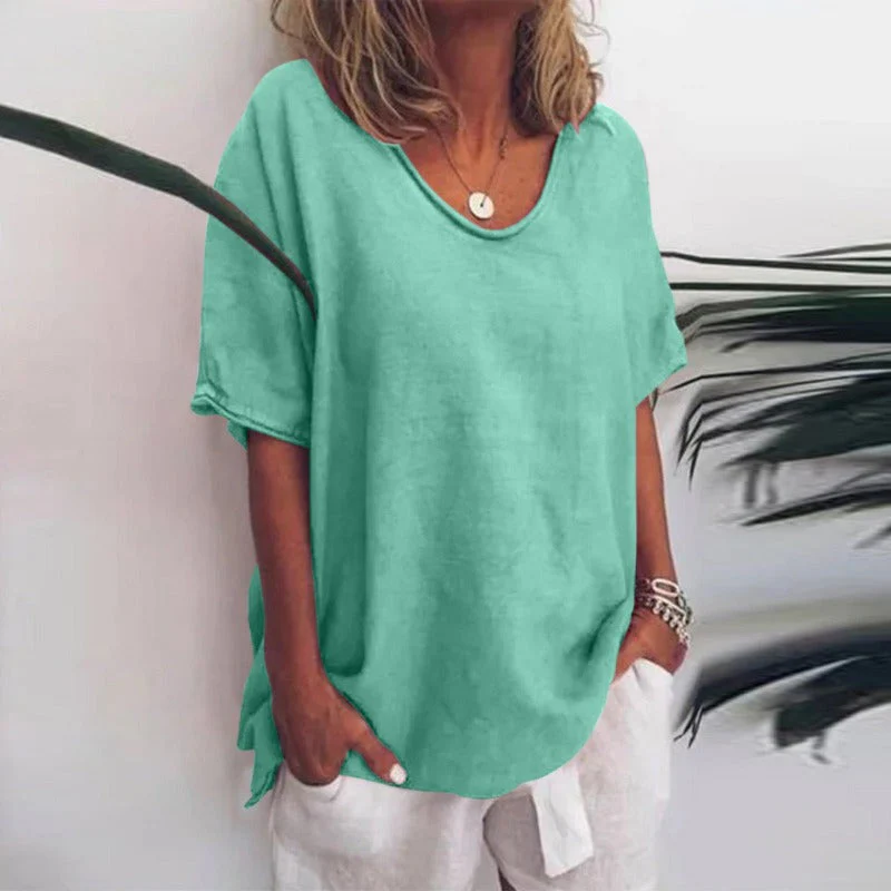 Peony | Classic Loose-Fit Short Sleeve Blouse for Women - Image 5