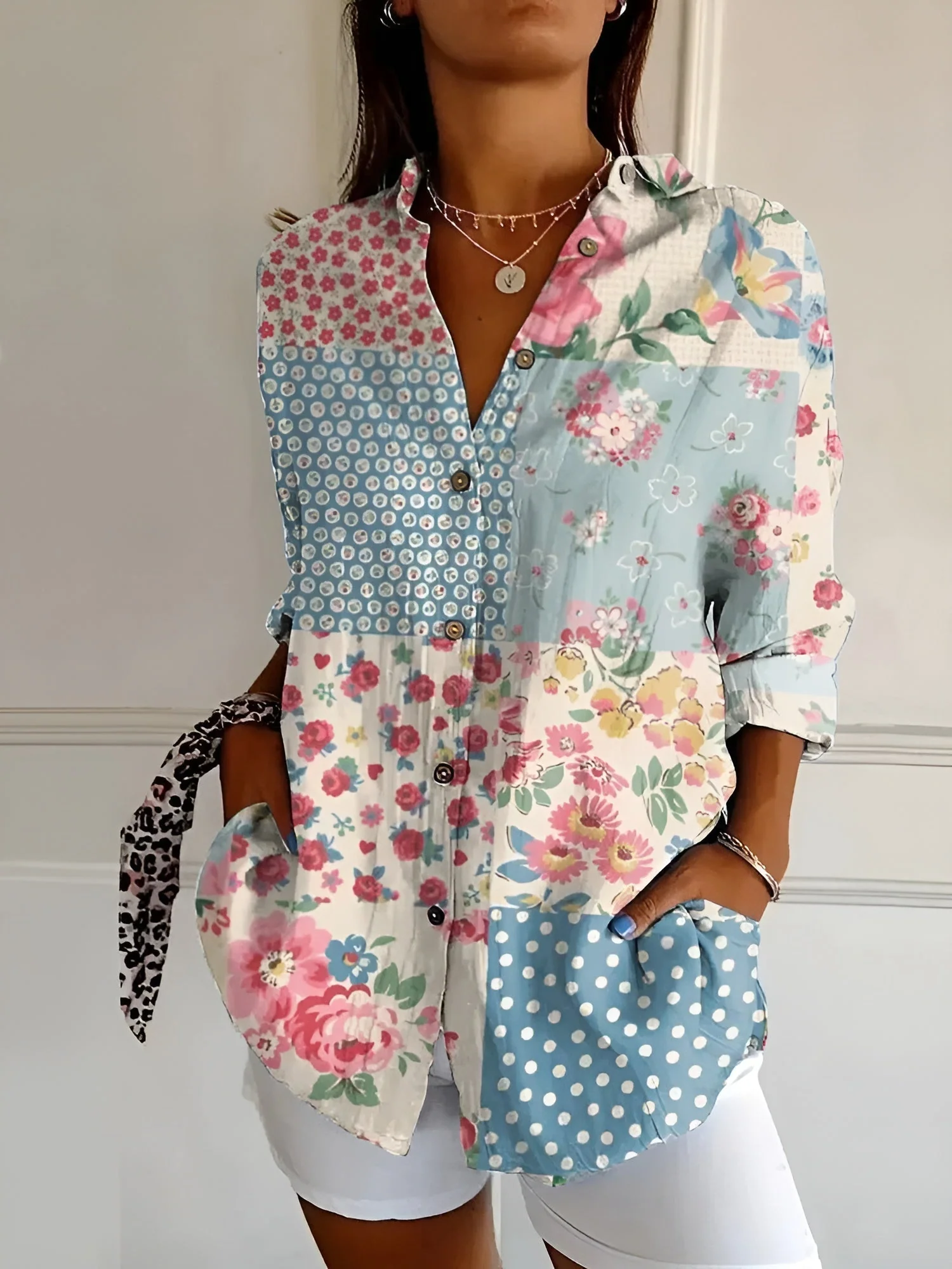 Rebecca | Floral Breeze Button-Up Shirt - Image 3