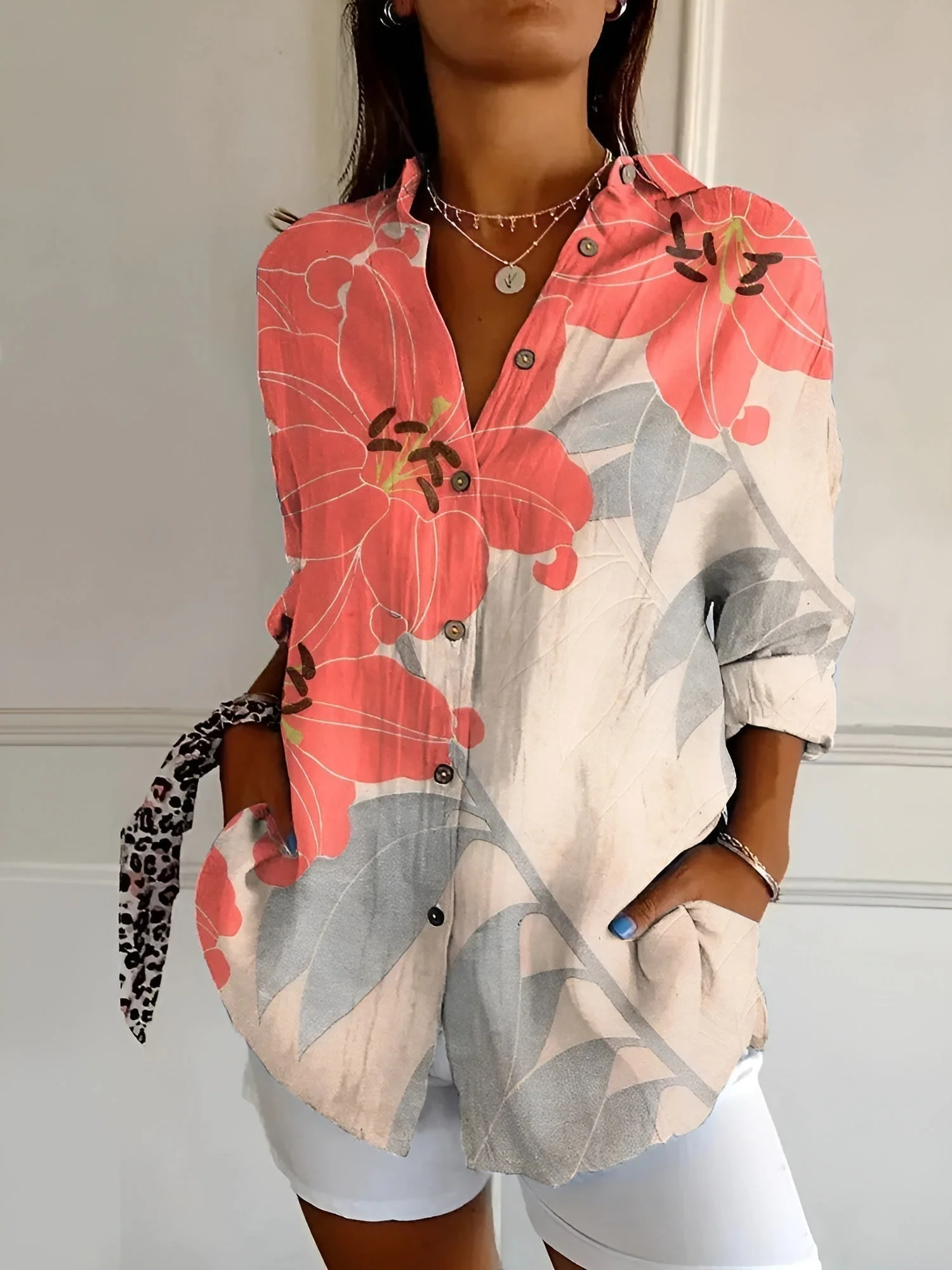 Rebecca | Floral Breeze Button-Up Shirt - Image 7