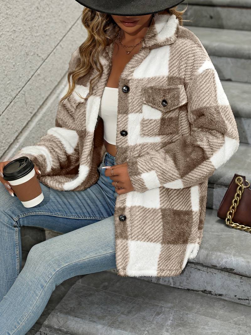 Rosie | Plaid Fleece Jacket - Image 10