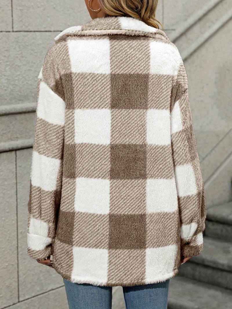 Rosie | Plaid Fleece Jacket - Image 11