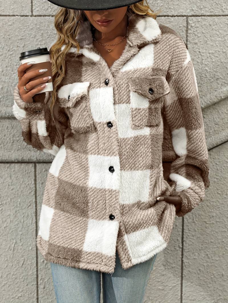 Rosie | Plaid Fleece Jacket - Image 14