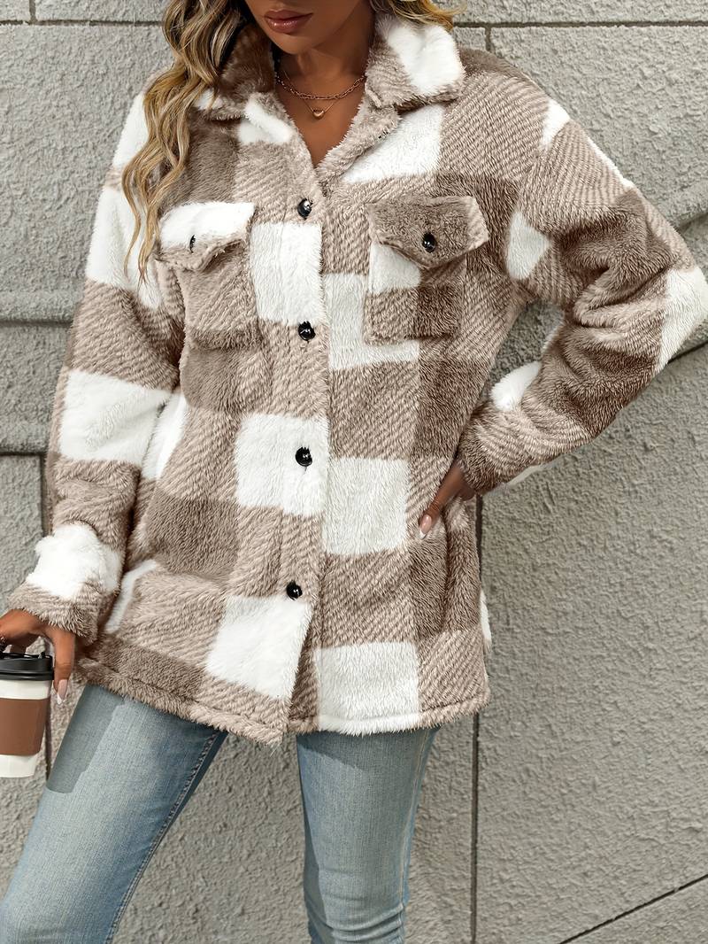 Rosie | Plaid Fleece Jacket - Image 16