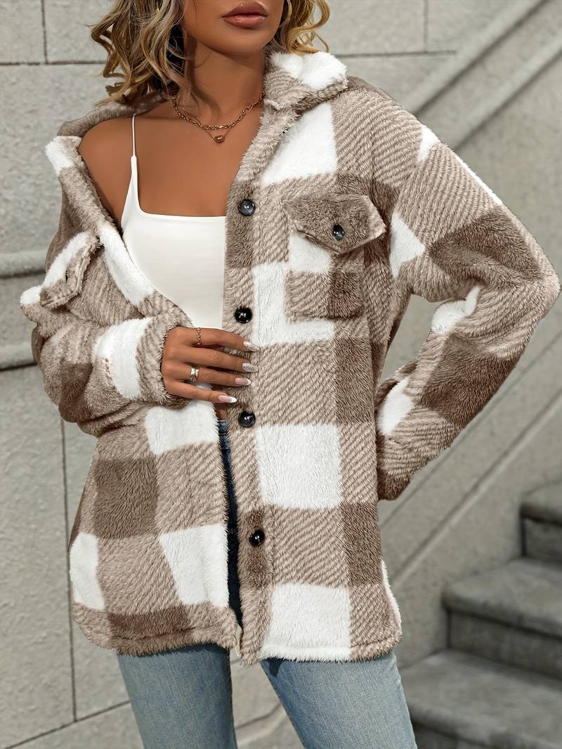 Rosie | Plaid Fleece Jacket - Image 18