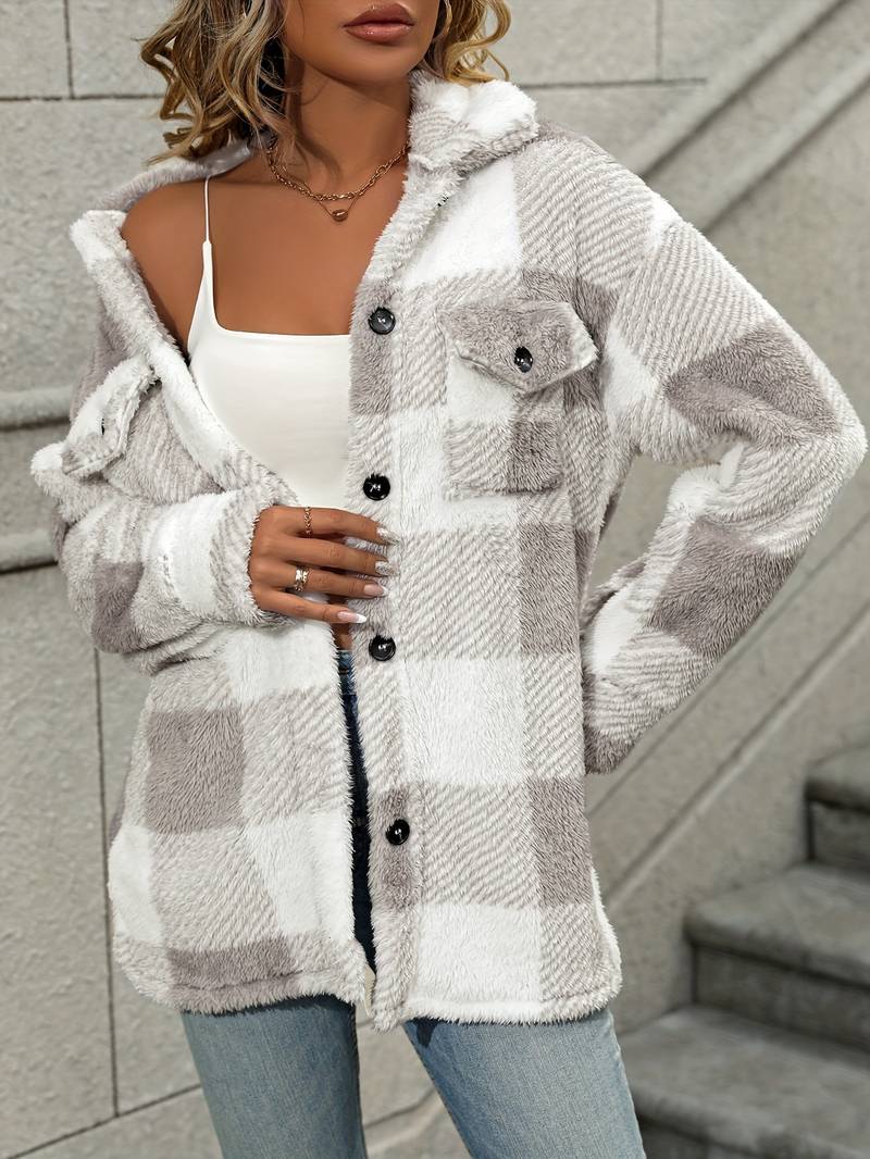 Rosie | Plaid Fleece Jacket - Image 9