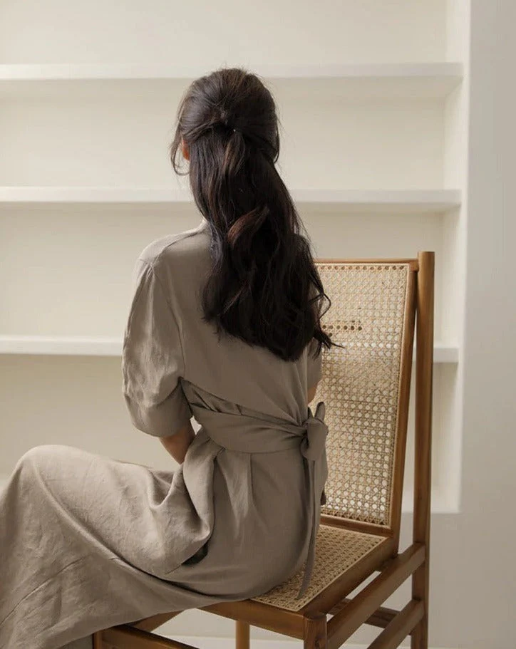 Solene | Irregular Linen Dress - Image 10
