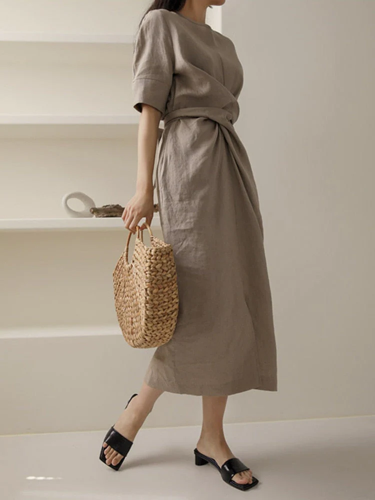 Solene | Irregular Linen Dress - Image 3