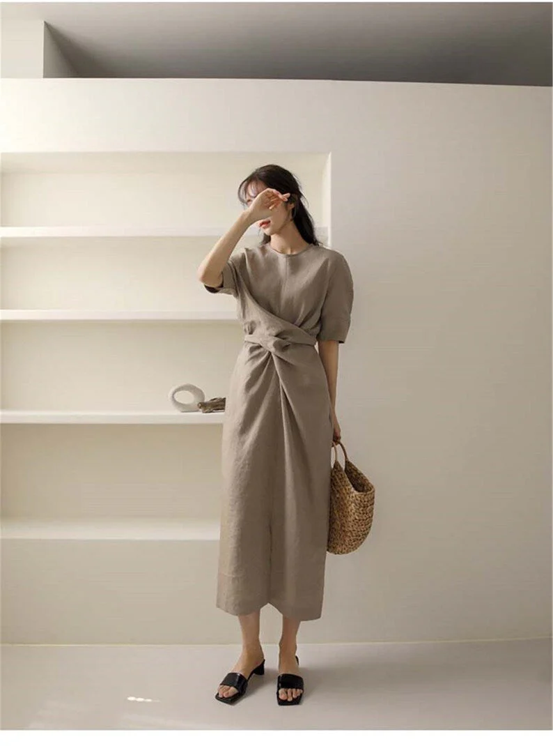 Solene | Irregular Linen Dress - Image 4