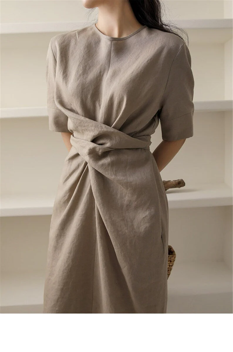 Solene | Irregular Linen Dress - Image 6