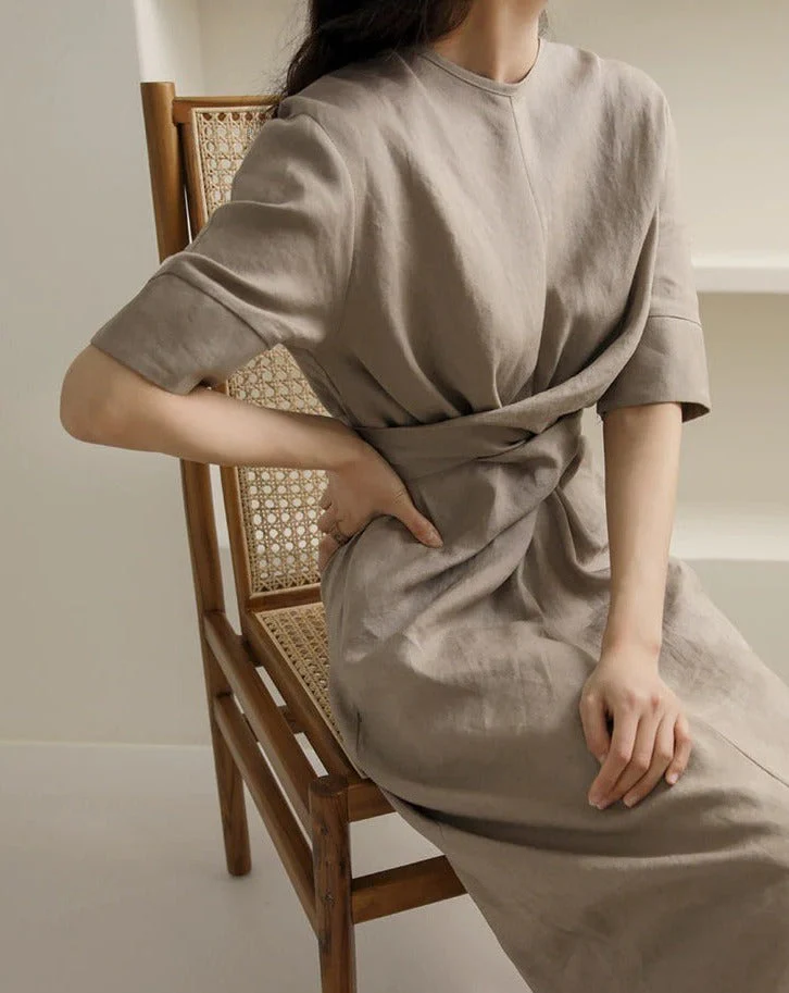 Solene | Irregular Linen Dress - Image 7