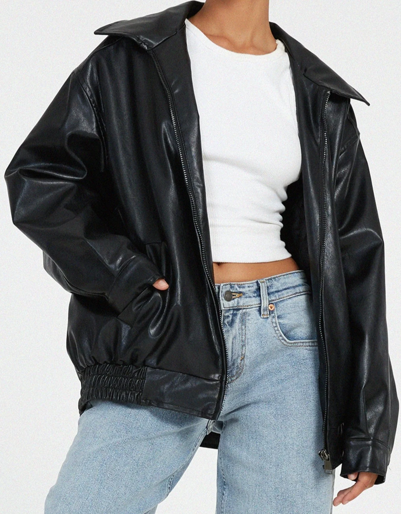 Sybil | Loose Leather Jacket - Image 7