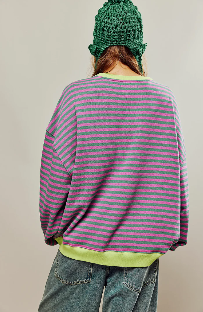 Tahlia | Striped Oversized Sweater - Image 10