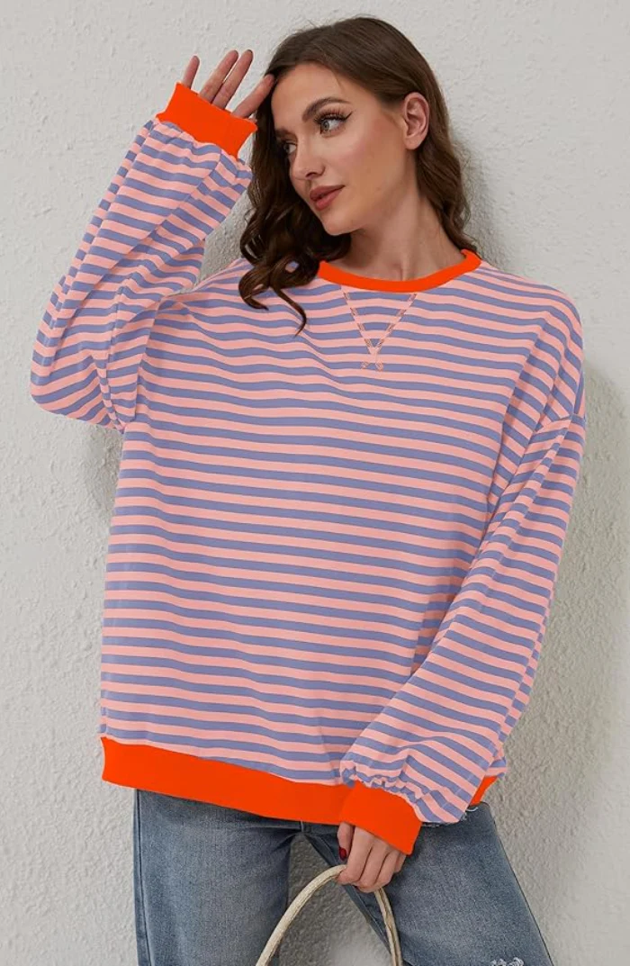 Tahlia | Striped Oversized Sweater - Image 3