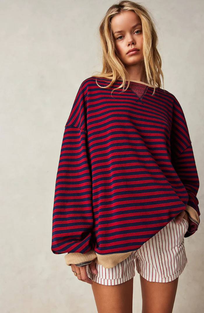 Tahlia | Striped Oversized Sweater - Image 5