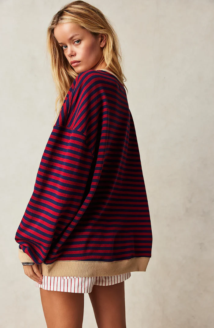 Tahlia | Striped Oversized Sweater - Image 6