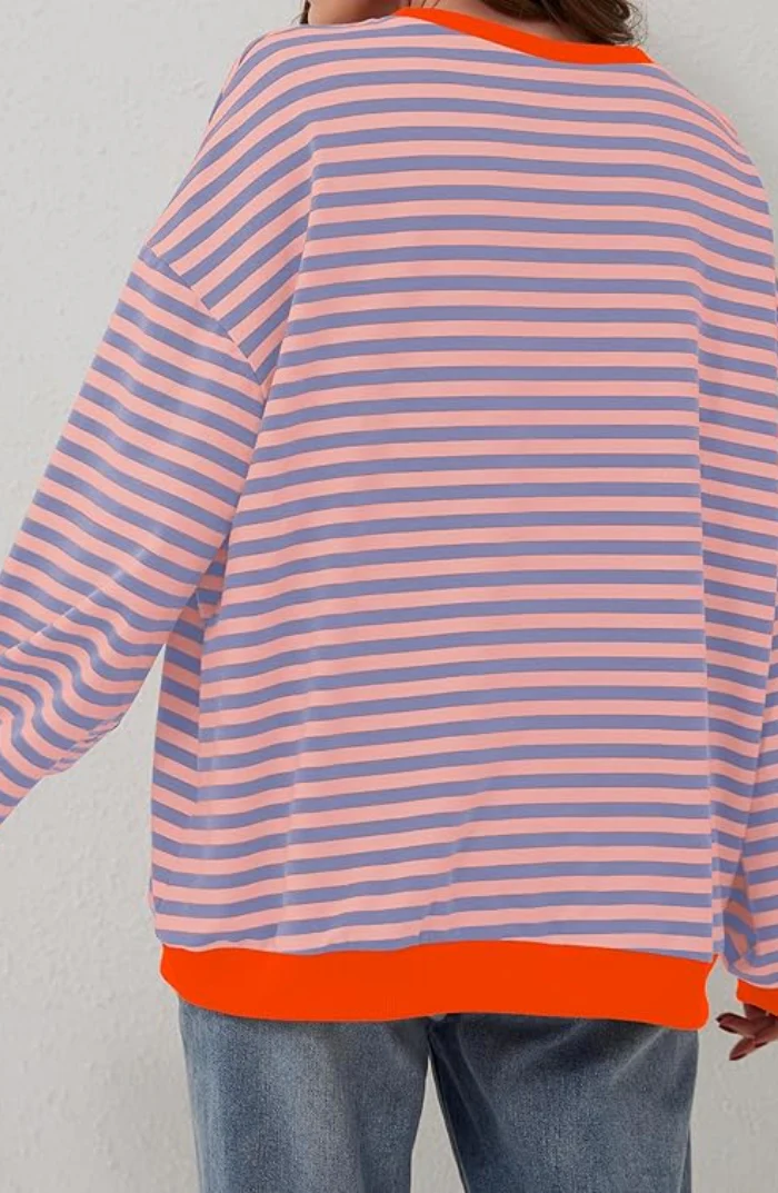 Tahlia | Striped Oversized Sweater - Image 9