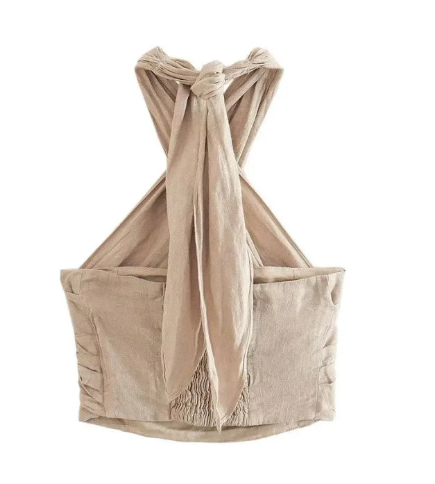 Titania I Linen Halterneck Top - Image 3